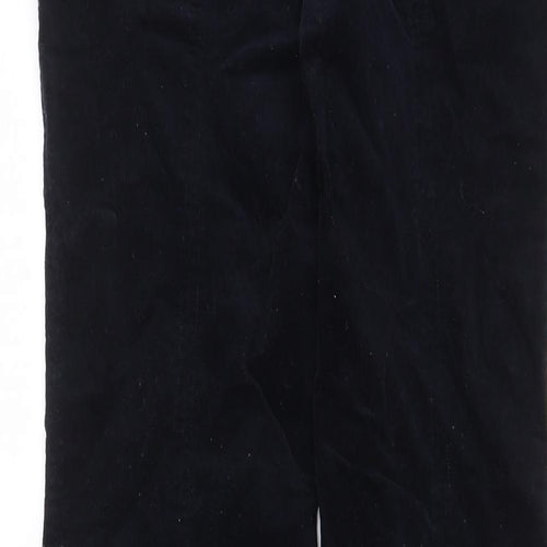 House of Bruar Womens Black Cotton Trousers Size 10 L29 in Regular - Elasticated Waist