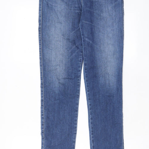 Armani Jeans Womens Blue Cotton Straight Jeans Size 29 in L30 in Regular Zip - Pockets, Belt Loops, Logo