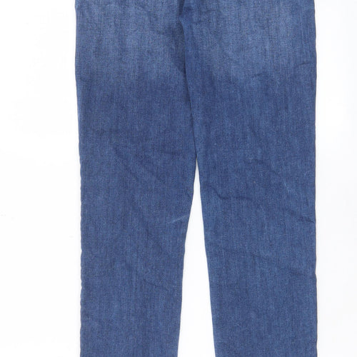 Armani Jeans Womens Blue Cotton Straight Jeans Size 29 in L30 in Regular Zip - Pockets, Belt Loops, Logo