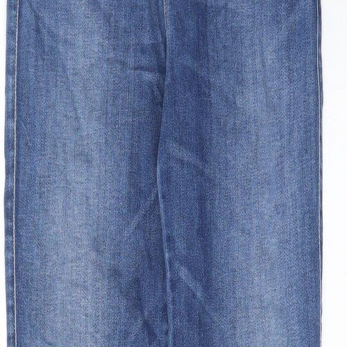 Armani Jeans Womens Blue Cotton Straight Jeans Size 29 in L30 in Regular Zip - Pockets, Belt Loops, Logo
