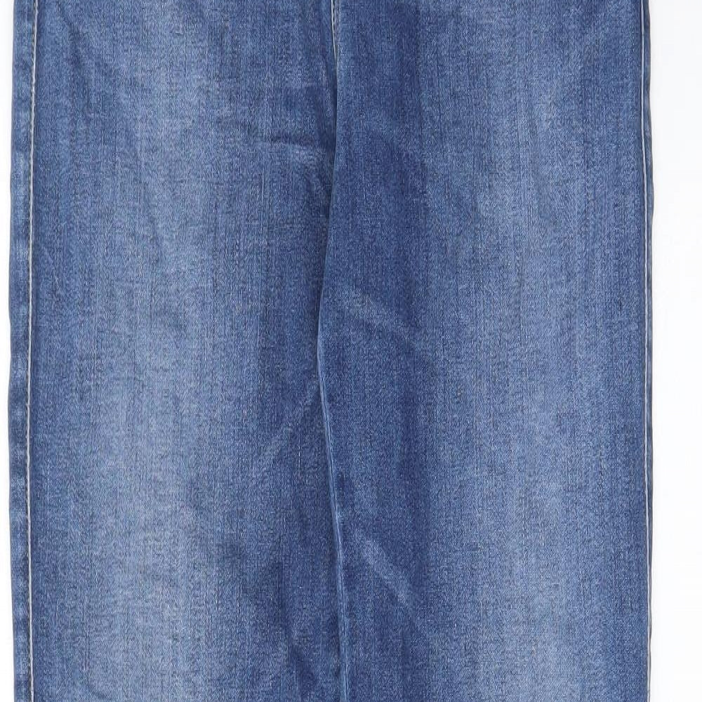 Armani Jeans Womens Blue Cotton Straight Jeans Size 29 in L30 in Regular Zip - Pockets, Belt Loops, Logo