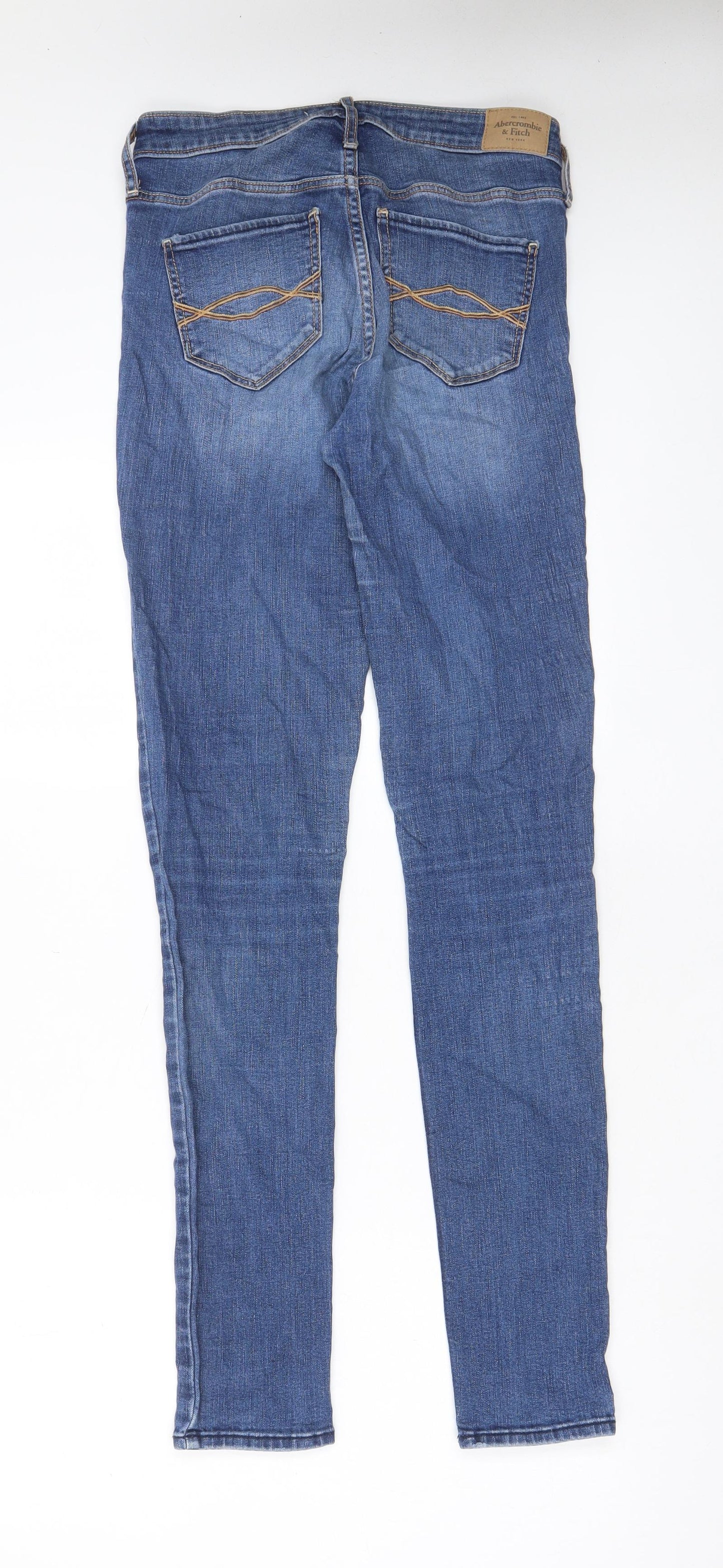 Abercrombie & Fitch Womens Blue Cotton Skinny Jeans Size 27 in L33 in Regular Zip - Pockets, Belt Loops
