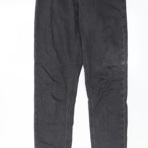 Topshop Womens Grey Cotton Skinny Jeans Size 28 in L34 in Regular Zip - Pockets