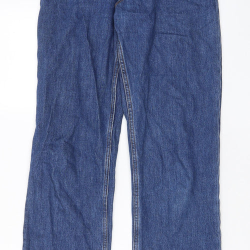 H&M Mens Blue Cotton Straight Jeans Size 28 in L31 in Regular Zip - Pockets, Belt Loops