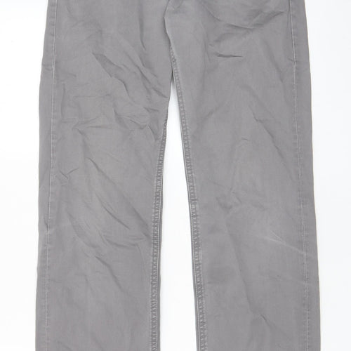 SOFT GREY Womens Grey Cotton Chino Shorts Size 28 in L3 in Regular Zip - Pockets, Belt Loops