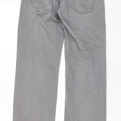 SOFT GREY Womens Grey Cotton Chino Shorts Size 28 in L3 in Regular Zip - Pockets, Belt Loops
