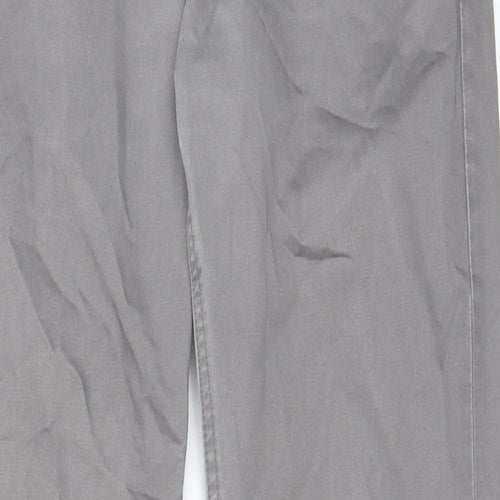 SOFT GREY Womens Grey Cotton Chino Shorts Size 28 in L3 in Regular Zip - Pockets, Belt Loops