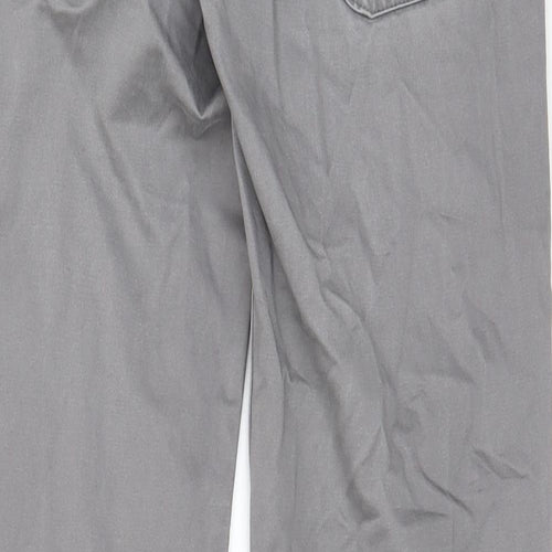 SOFT GREY Womens Grey Cotton Chino Shorts Size 28 in L3 in Regular Zip - Pockets, Belt Loops