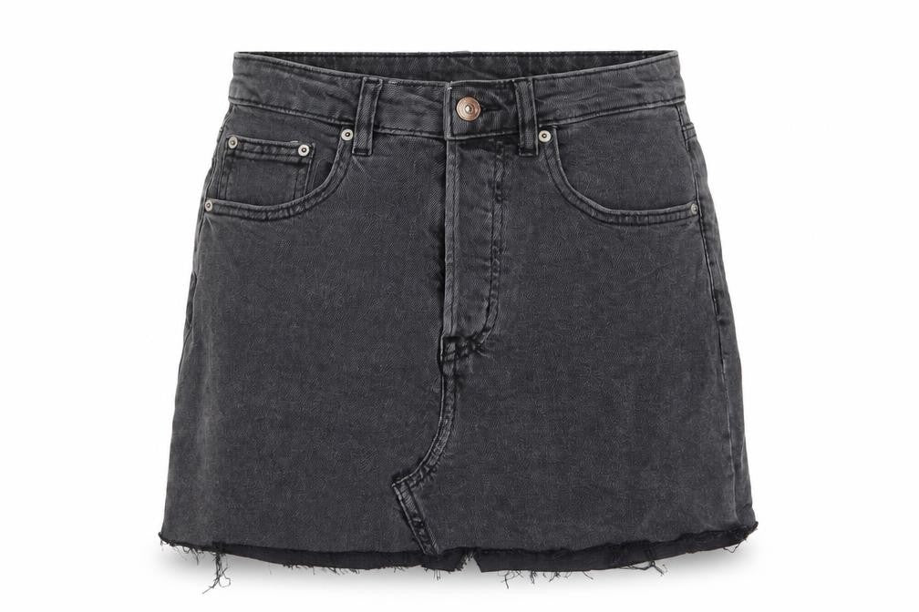 Divided by H&M Womens Gold Cotton A-Line Skirt Size 8 Button