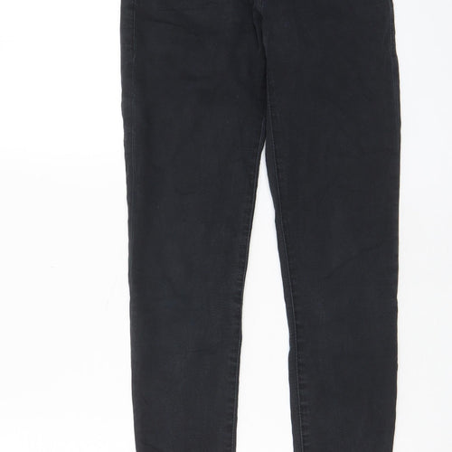 Topshop Womens Black Cotton Skinny Jeans Size 26 in L32 in Regular Zip - Pockets, Belt Loops