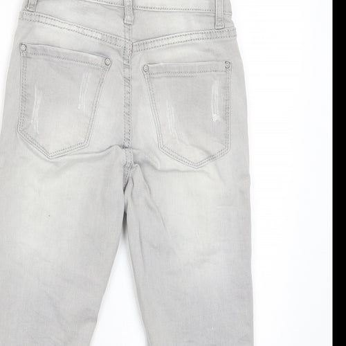 Redial Womens Grey Cotton Bermuda Shorts Size 6 L11 in Regular Zip - Pockets, Belt Loops