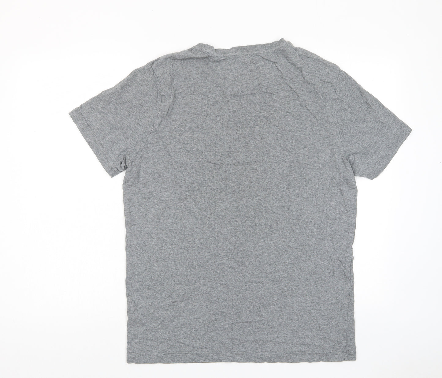 PUMA Mens Grey Polyester T-Shirt Size L Crew Neck - Logo