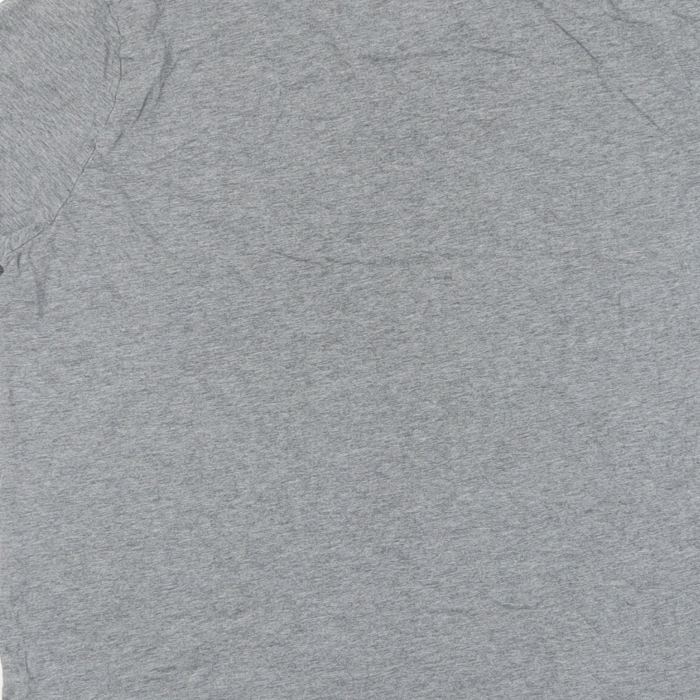 PUMA Mens Grey Polyester T-Shirt Size L Crew Neck - Logo