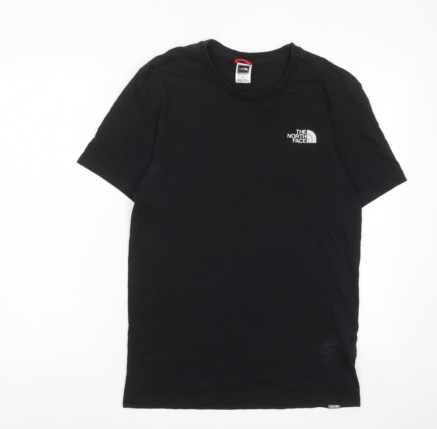 The North Face Mens Black Cotton T-Shirt Size S Crew Neck - Logo