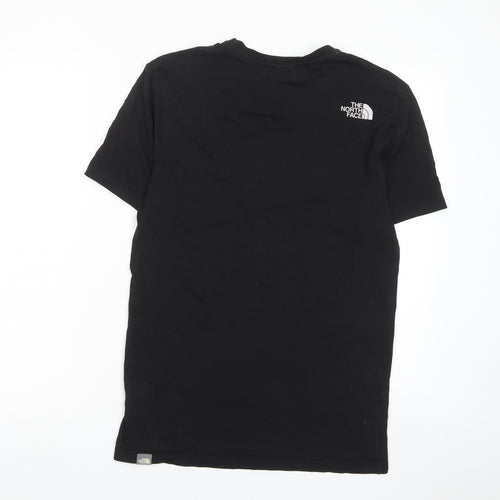 The North Face Mens Black Cotton T-Shirt Size S Crew Neck - Logo