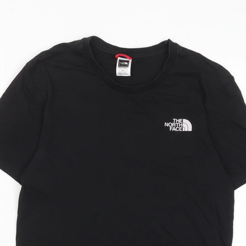 The North Face Mens Black Cotton T-Shirt Size S Crew Neck - Logo