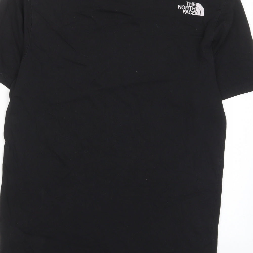 The North Face Mens Black Cotton T-Shirt Size S Crew Neck - Logo