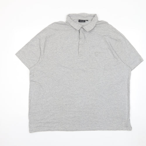 Capsule Mens Grey Cotton Polo Size 2XL Collared Button - Pocket