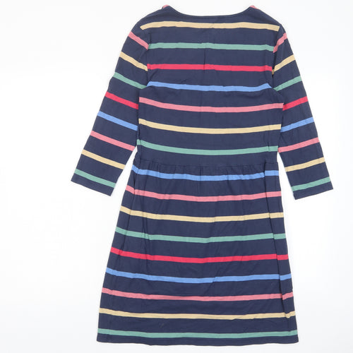 Cath Kidston Womens Multicoloured Striped Viscose A-Line Size 8 Boat Neck Pullover