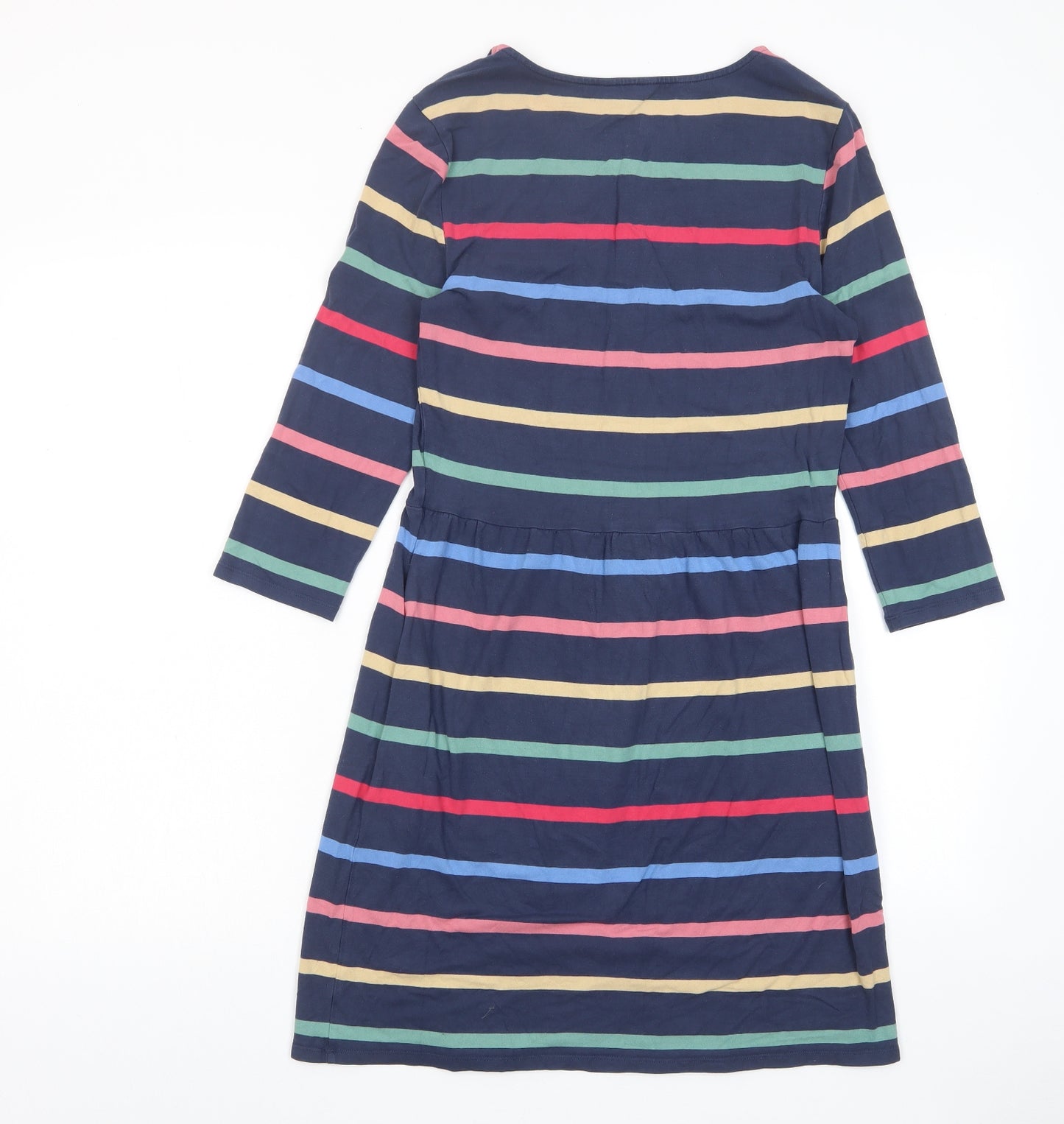 Cath Kidston Womens Multicoloured Striped Viscose A-Line Size 8 Boat Neck Pullover