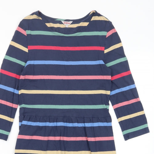 Cath Kidston Womens Multicoloured Striped Viscose A-Line Size 8 Boat Neck Pullover