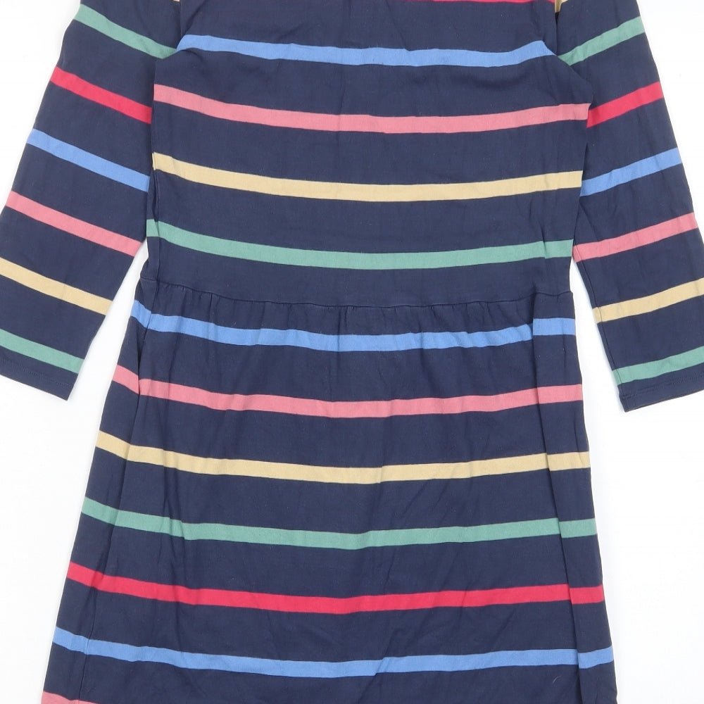 Cath Kidston Womens Multicoloured Striped Viscose A-Line Size 8 Boat Neck Pullover