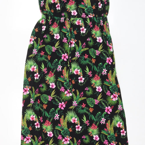 Very Womens Multicoloured Floral Viscose A-Line Size 14 Scoop Neck Pullover - Frill
