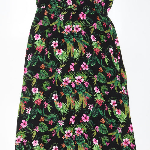 Very Womens Multicoloured Floral Viscose A-Line Size 14 Scoop Neck Pullover - Frill