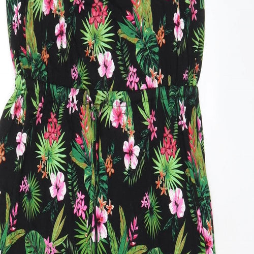 Very Womens Multicoloured Floral Viscose A-Line Size 14 Scoop Neck Pullover - Frill