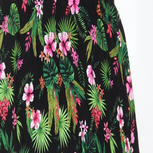 Very Womens Multicoloured Floral Viscose A-Line Size 14 Scoop Neck Pullover - Frill