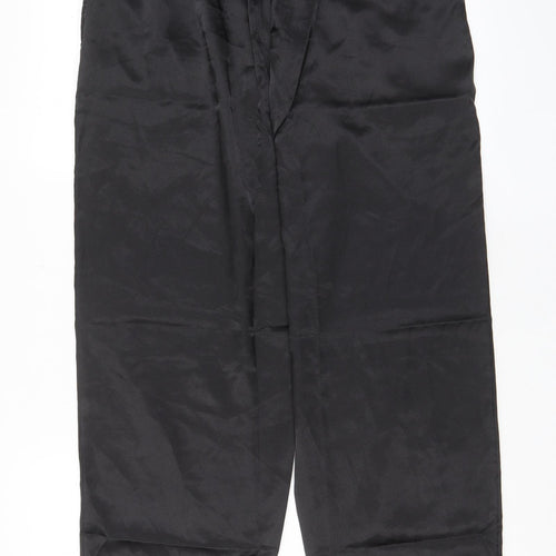 ASOS Womens Black Polyester Trousers Size L L30 in Regular Drawstring - Elasticated Waist