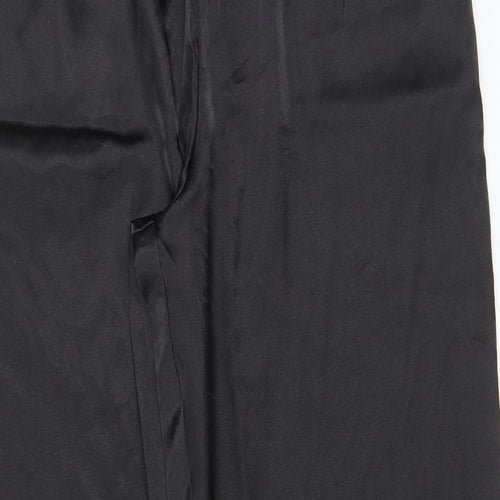 ASOS Womens Black Polyester Trousers Size L L30 in Regular Drawstring - Elasticated Waist