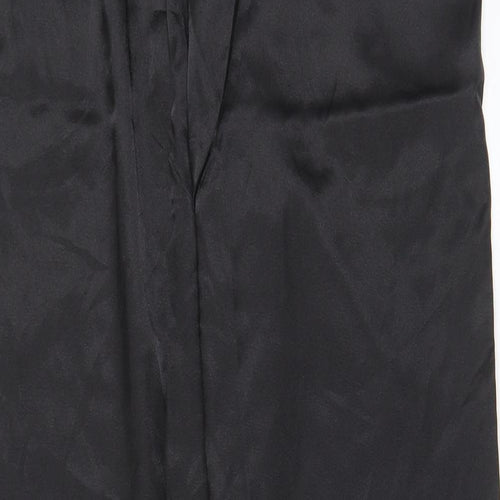 ASOS Womens Black Polyester Trousers Size L L30 in Regular Drawstring - Elasticated Waist