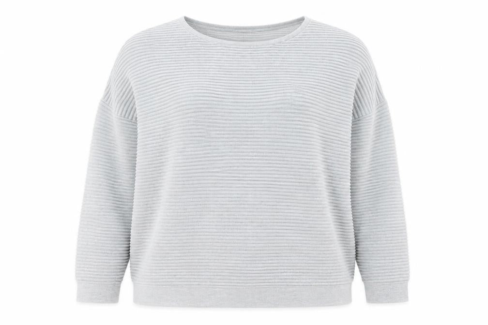 Front view of Selected Femme women’s grey crew neck cotton jumper, size XL