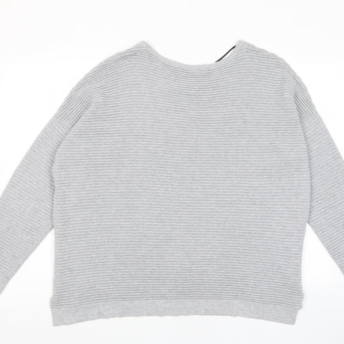 Selected Femme Womens Grey Crew Neck Cotton Pullover Jumper Size XL