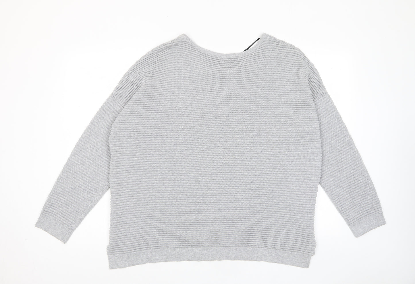 Selected Femme Womens Grey Crew Neck Cotton Pullover Jumper Size XL
