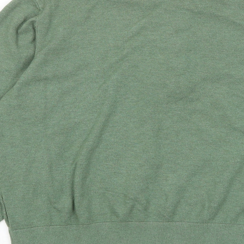 Marks and Spencer Womens Green Crew Neck Viscose Pullover Jumper Size 18 - Buttons