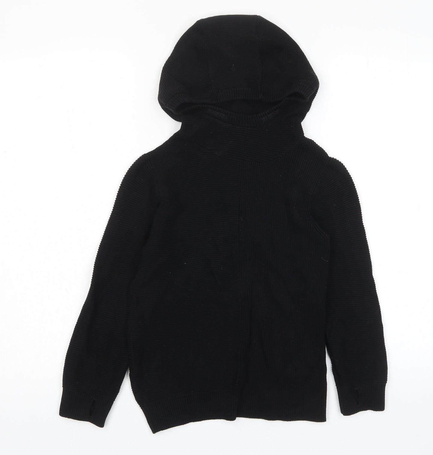 NEXT Boys Black Cotton Pullover Hoodie Size 7 Years Pullover
