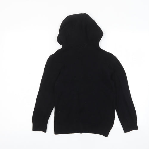 NEXT Boys Black Cotton Pullover Hoodie Size 7 Years Pullover