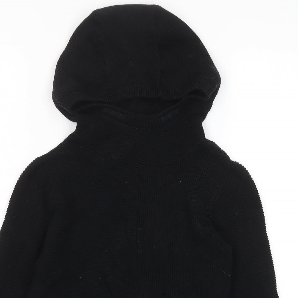 NEXT Boys Black Cotton Pullover Hoodie Size 7 Years Pullover
