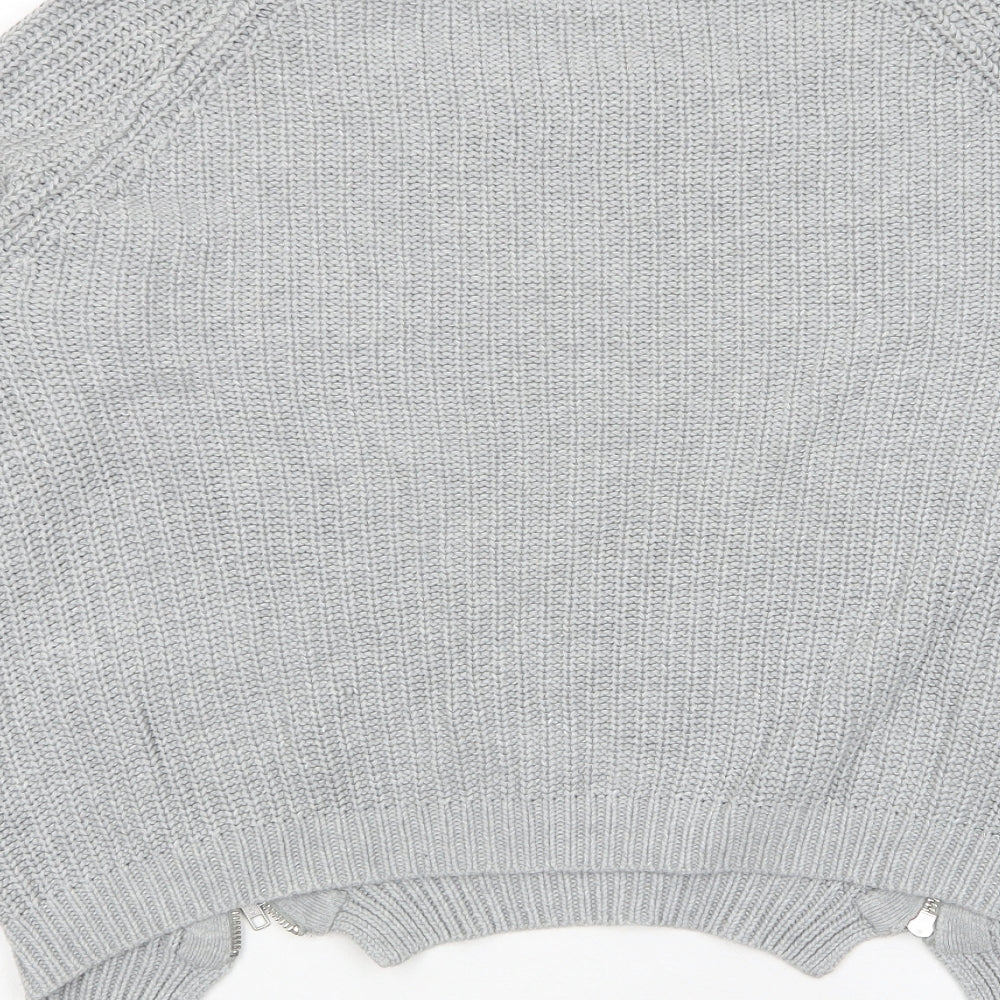 French Connection Womens Grey Crew Neck Acrylic Pullover Jumper Size S - Zips