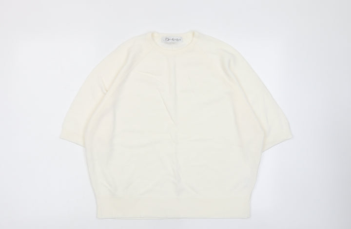 Berkertex Womens Ivory Crew Neck Acrylic Pullover Jumper Size 14