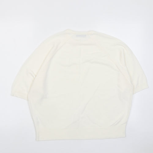 Berkertex Womens Ivory Crew Neck Acrylic Pullover Jumper Size 14