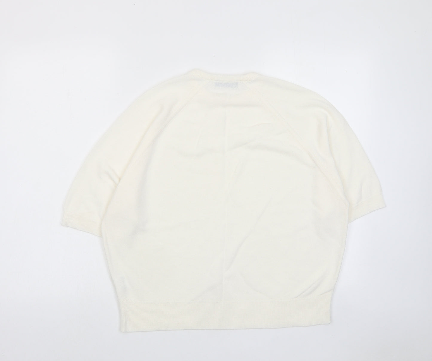 Berkertex Womens Ivory Crew Neck Acrylic Pullover Jumper Size 14