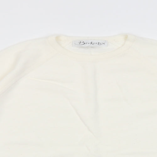 Berkertex Womens Ivory Crew Neck Acrylic Pullover Jumper Size 14