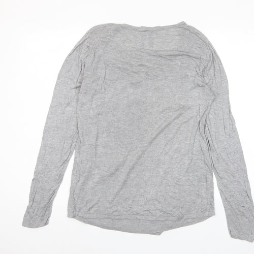 Simply Be Womens Grey Scoop Neck Viscose Pullover Jumper Size 16 - Buttons