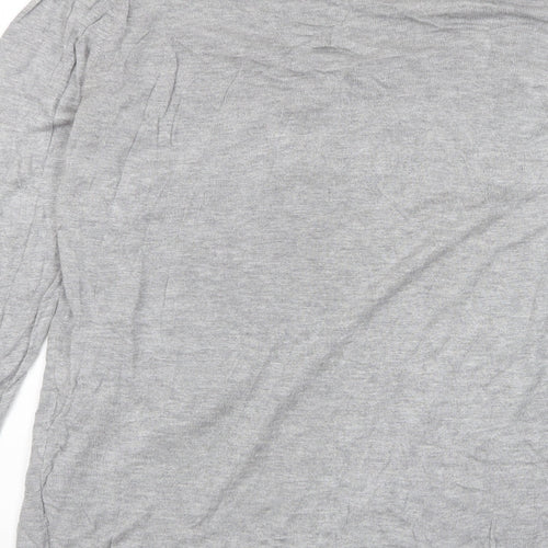 Simply Be Womens Grey Scoop Neck Viscose Pullover Jumper Size 16 - Buttons