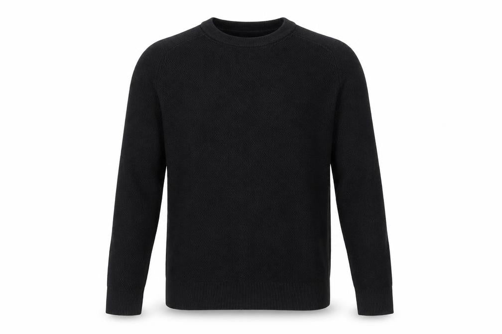 Selected Homme Mens Black Crew Neck Cotton Pullover Jumper Size M Long Sleeve