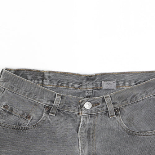 Levi's Womens Grey Cotton Hot Pants Shorts Size 28 in Regular Zip - Pockets, Belt Loops