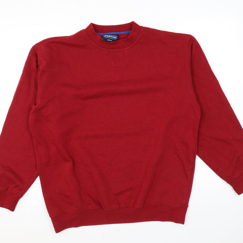 Zantos Mens Red Polyester Pullover Sweatshirt Size M